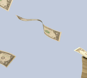 small image of flex spend money flying away